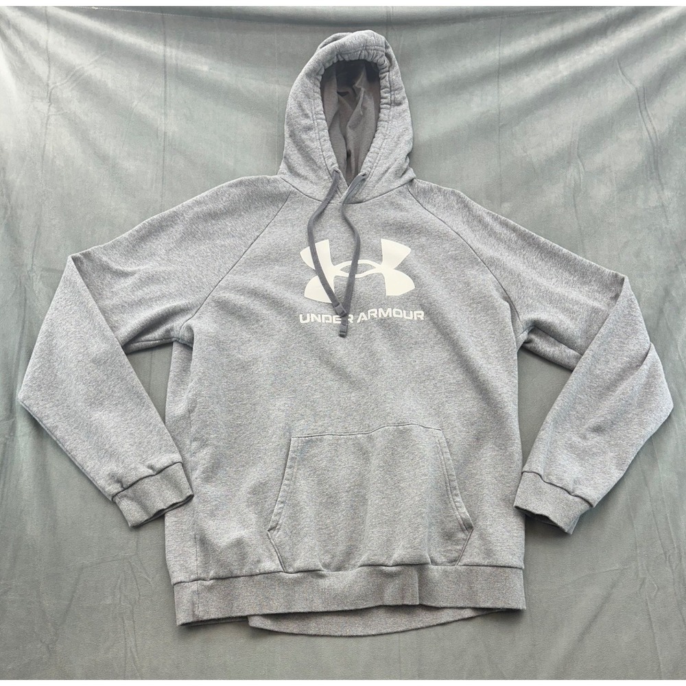 Under Armour Mens Rival Fleece‎ Pullover Hoodie Gray XLT 1379758 Tall